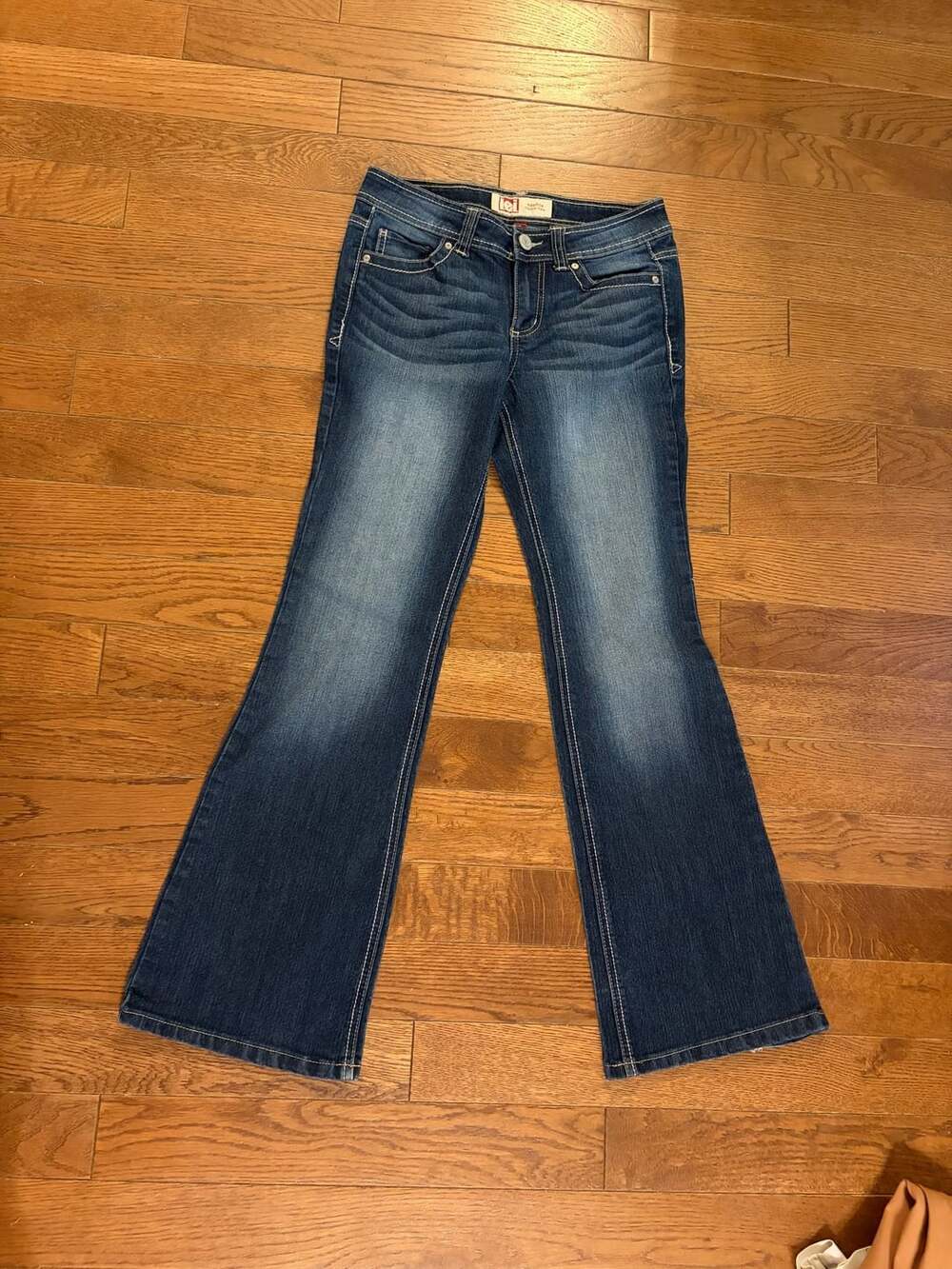 LEI Sophia Hipster Flare Size 5 Blue Denim Jeans